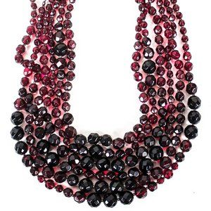 White House Black Market Red Crystal Necklace 5 St